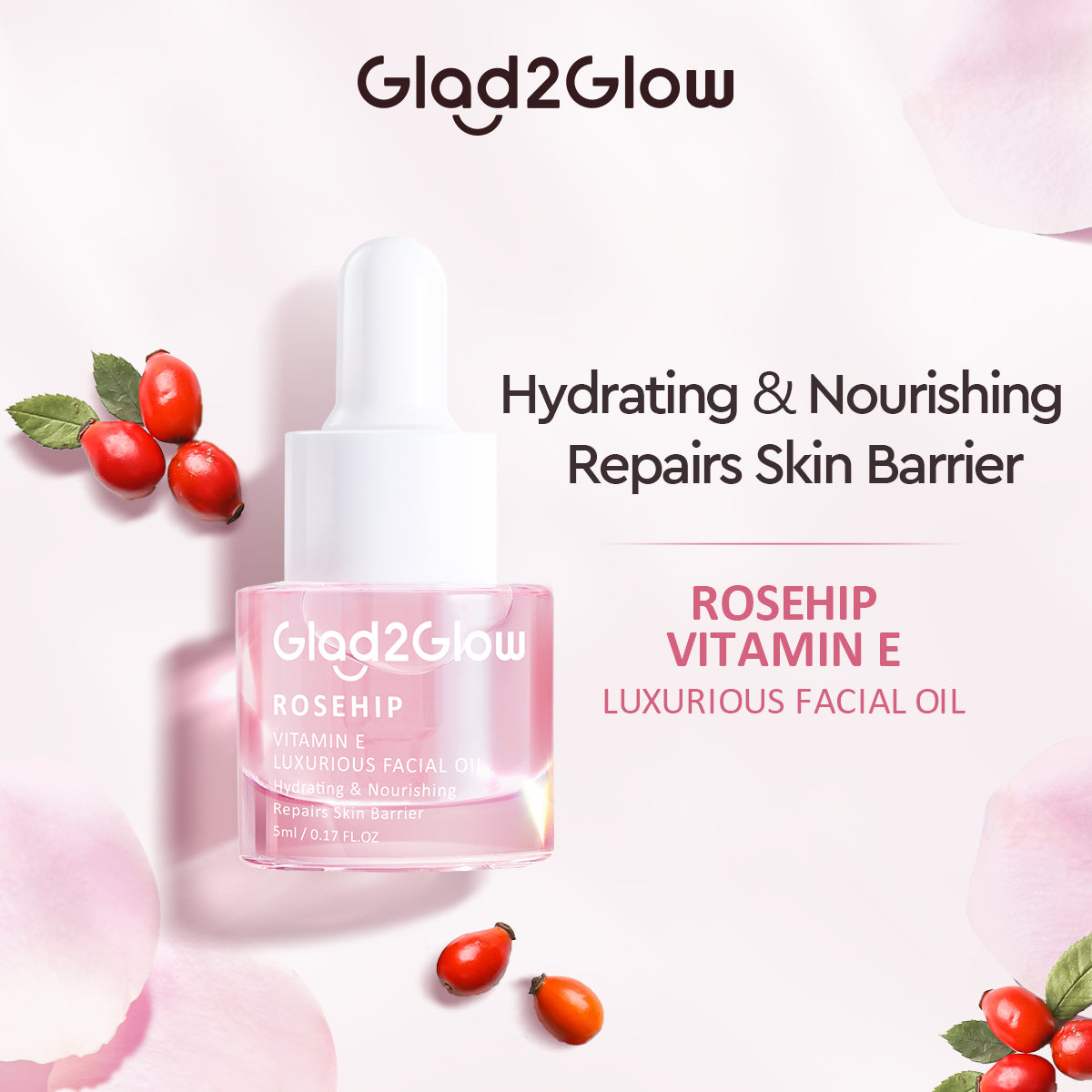 Glad2Glow Rosehip Vitamin E Luxurious Facial Oil