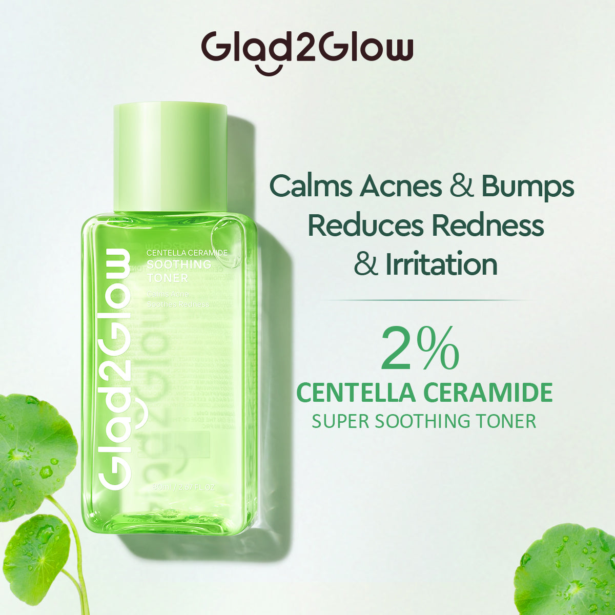 Glad2Glow Centella 2% Ceramide Soothing Toner 40 mL
