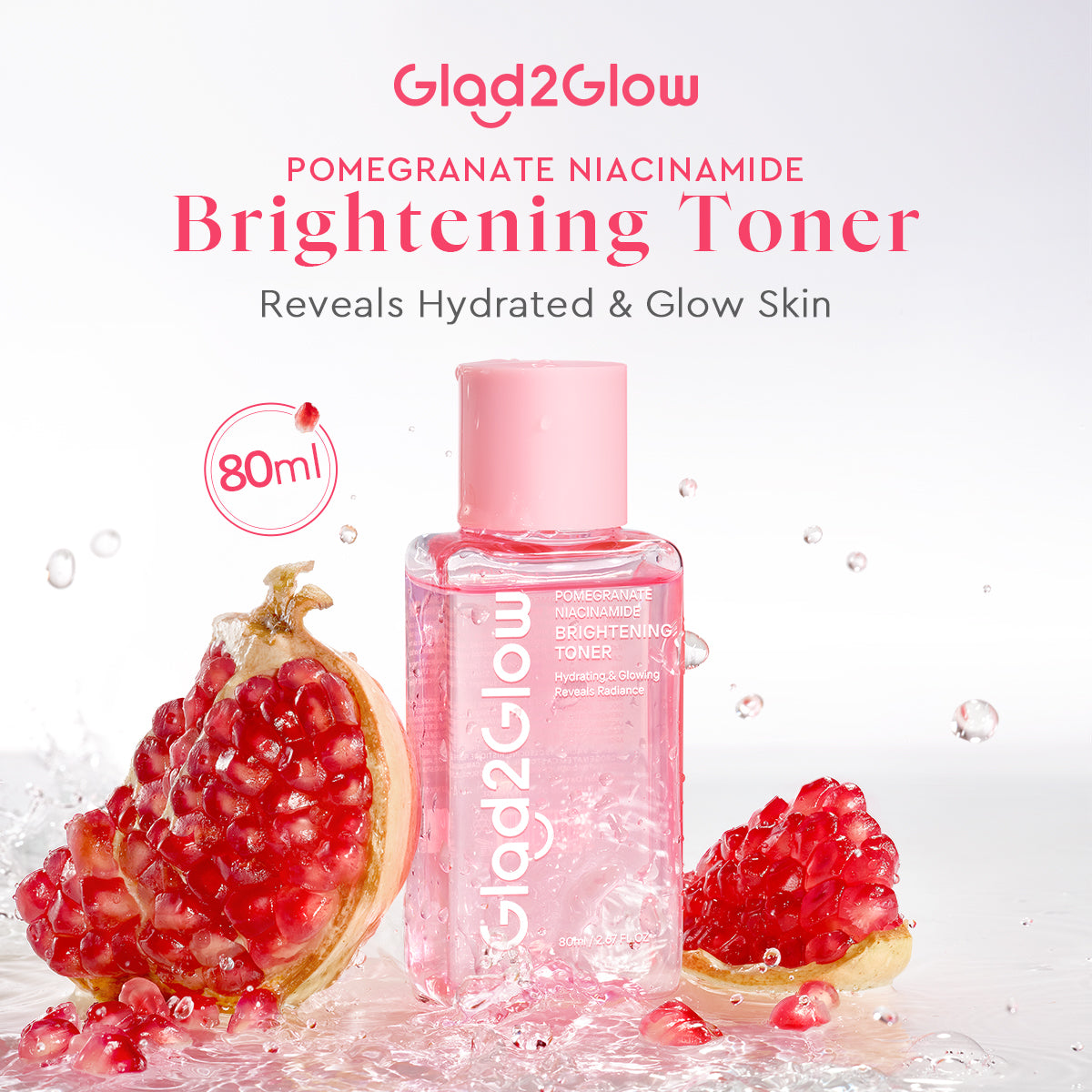 Glad2glow Pomegranate Niacinamide Brightening Toner