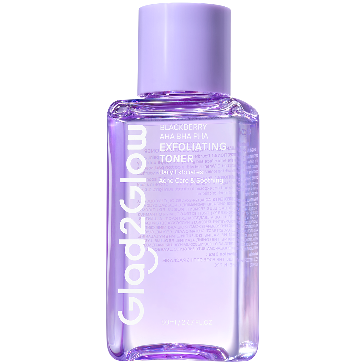 Glad2Glow Blackberry AHA BHA PHA Daily Exfoliating Toner