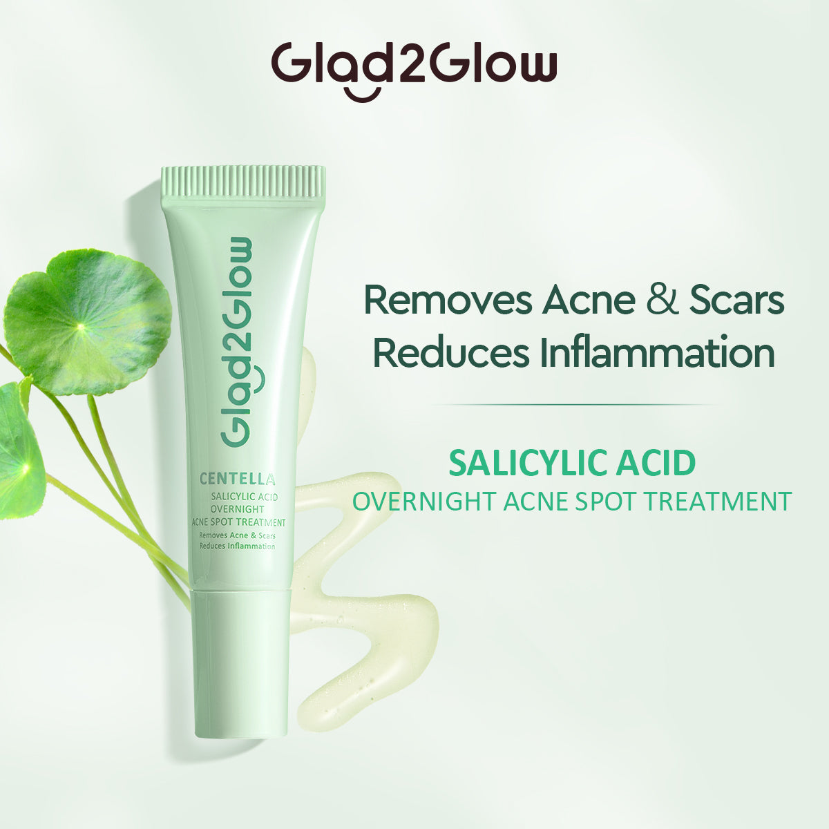 Glad2Glow Centella 2% Salicylic Acid Overnight Acne Spot Treatment