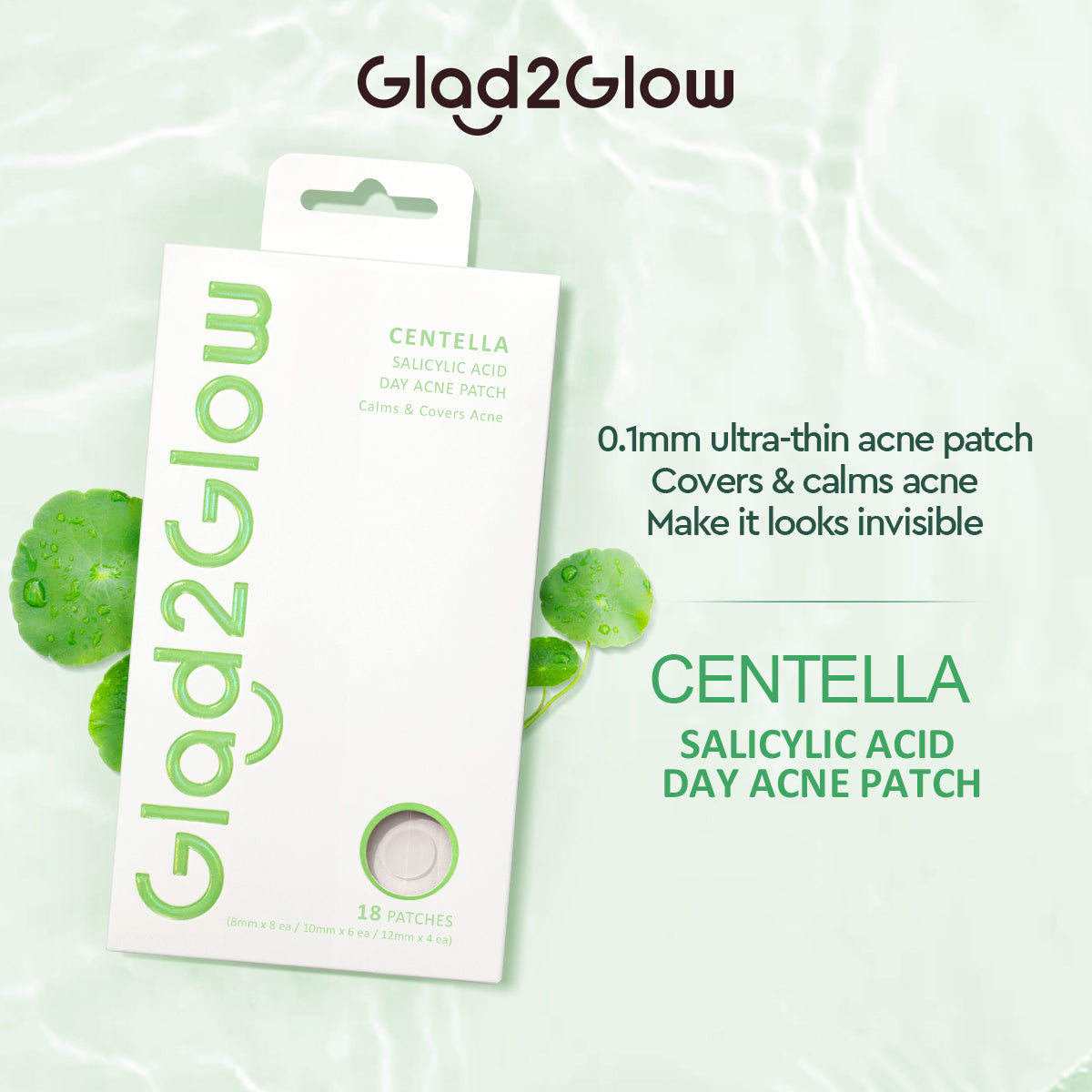 Glad2Glow Centella Salicylic Acid Day Acne Patch