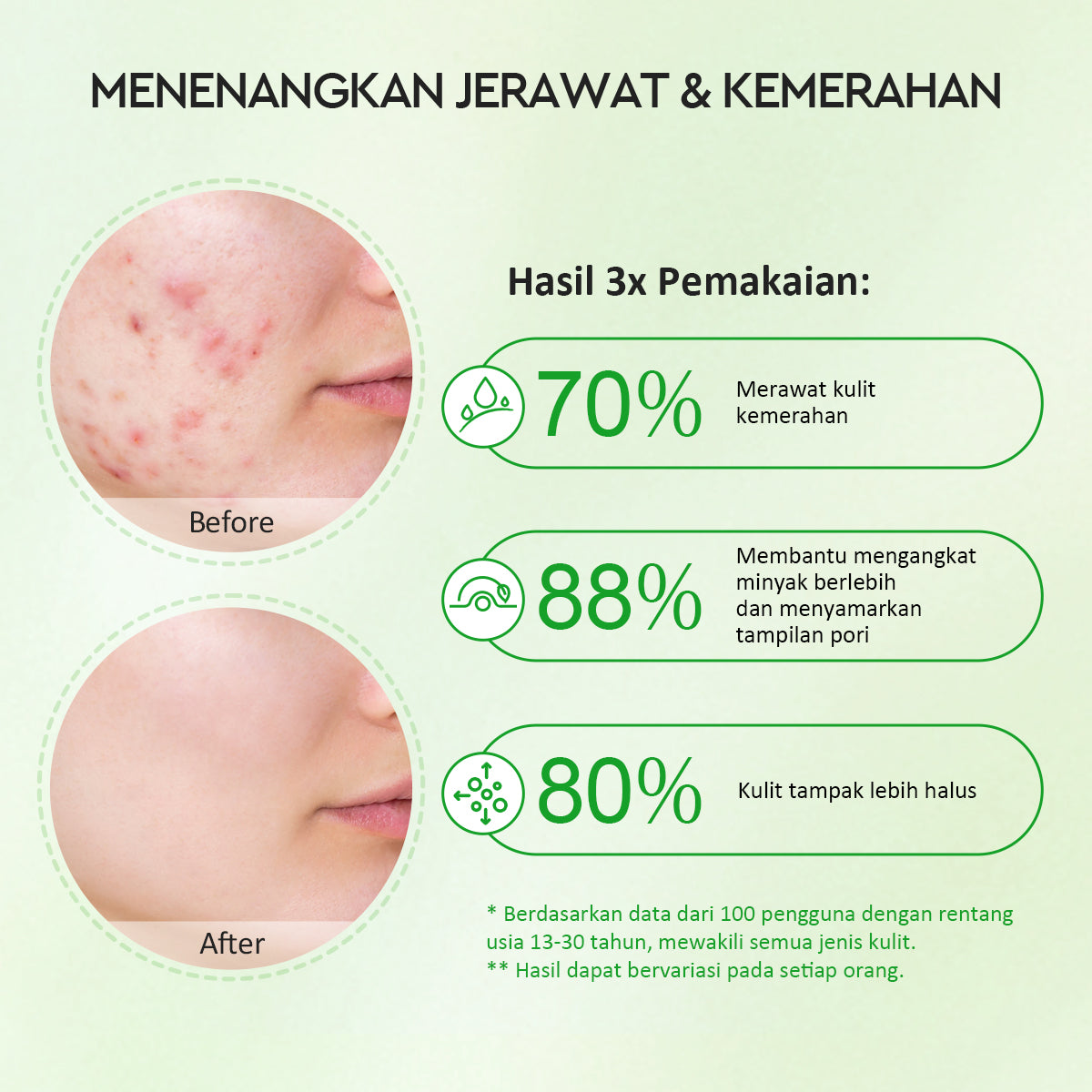 Glad2Glow Mugwort Clay Mask Masker Wajah Face Cleansing Green Mask Stick