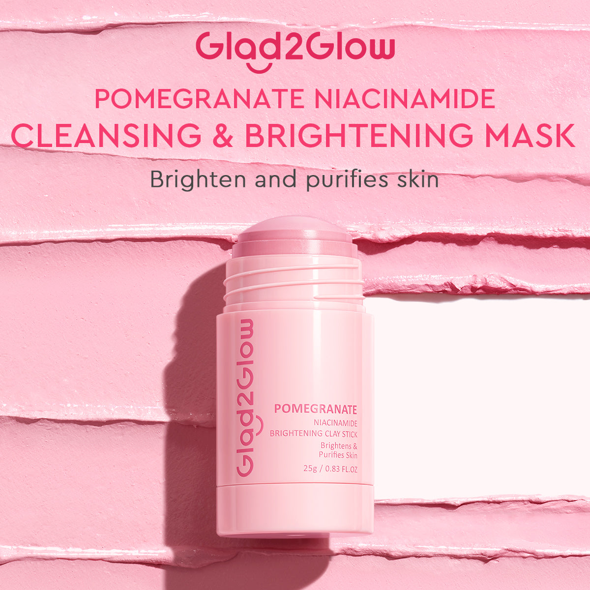 Glad2glow Pomegranate Niacinamide Brightening Clay Stick