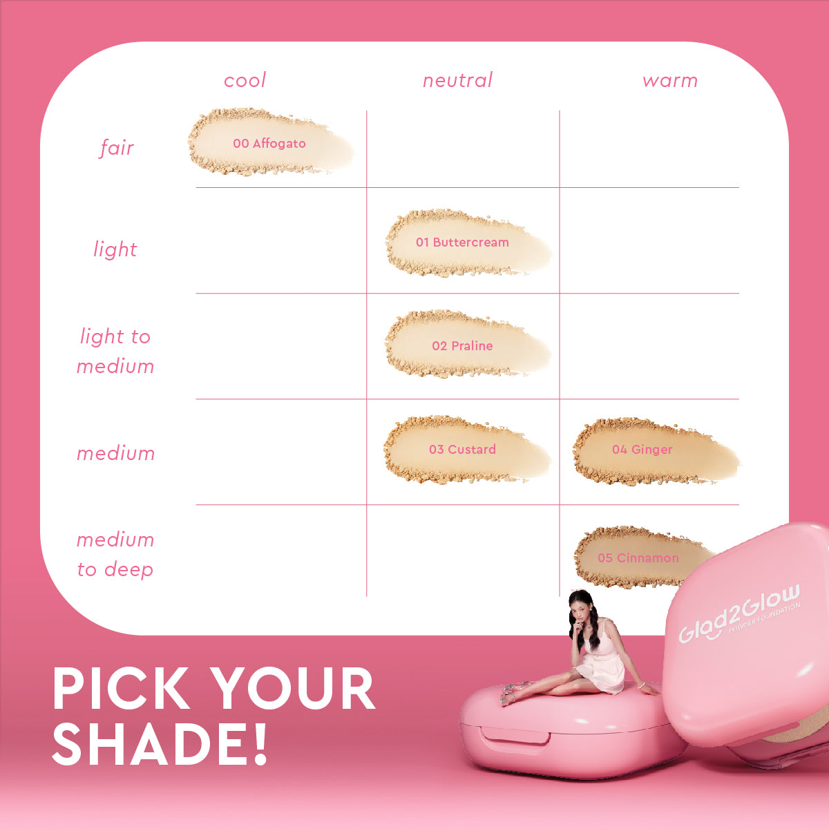 Glad2glow Perfect Blurring Powder Foundation