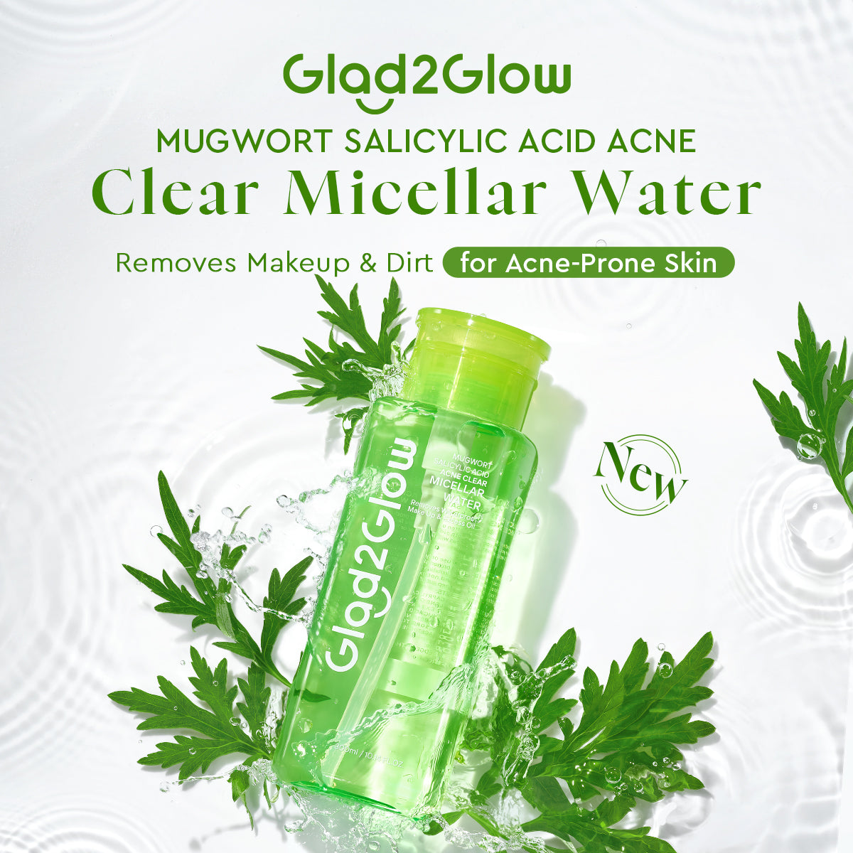 Glad2glow Mugwort Salicylic Acid Acne Clear Micellar Water