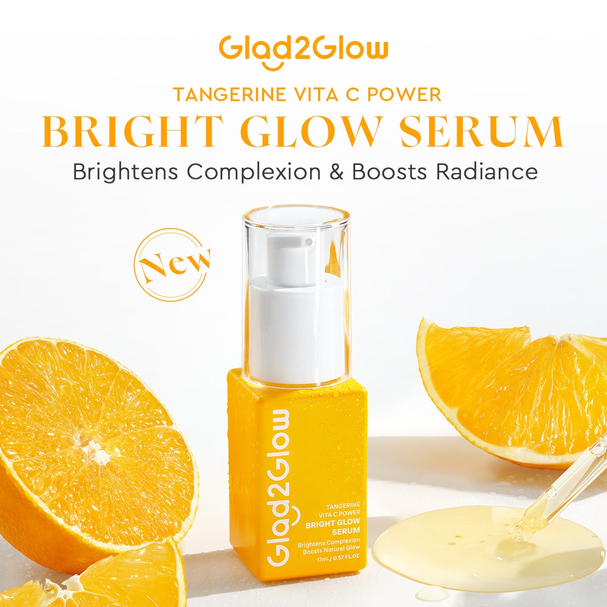Glad2Glow Jeju Tangerine Vita C Power Bright Glow Serum  