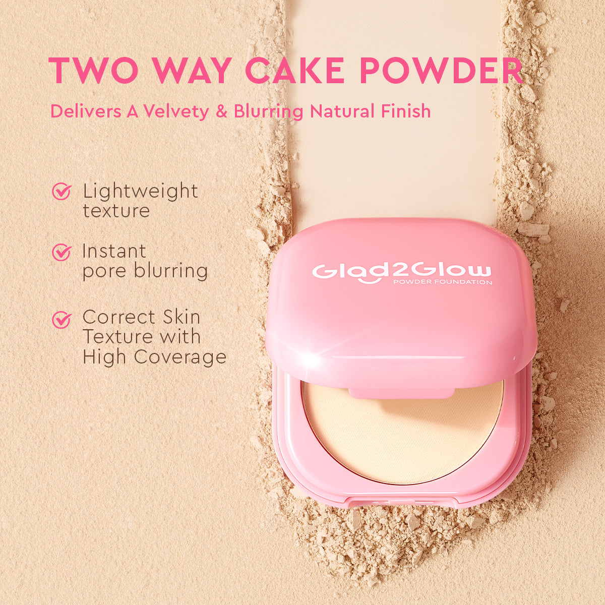 Glad2glow Perfect Blurring Powder Foundation