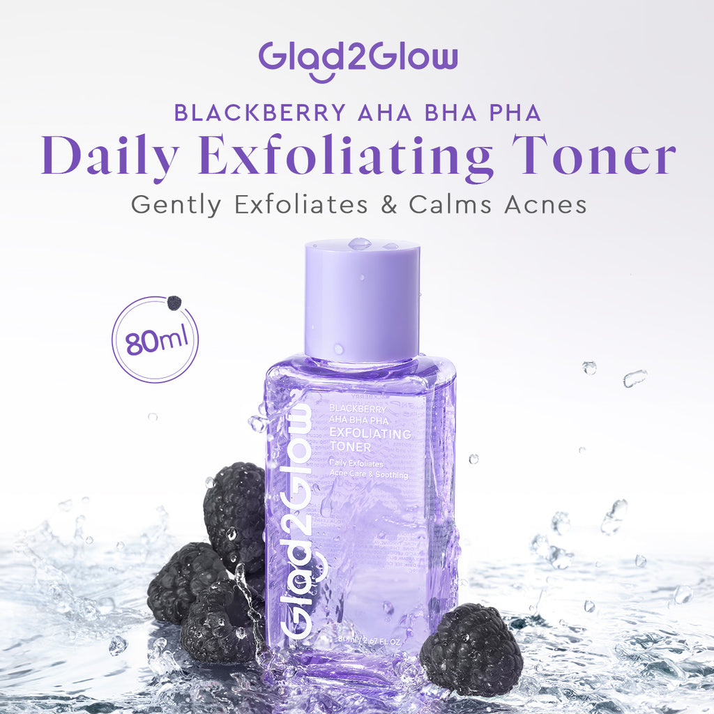 Glad2Glow Blackberry AHA BHA PHA Daily Exfoliating Toner