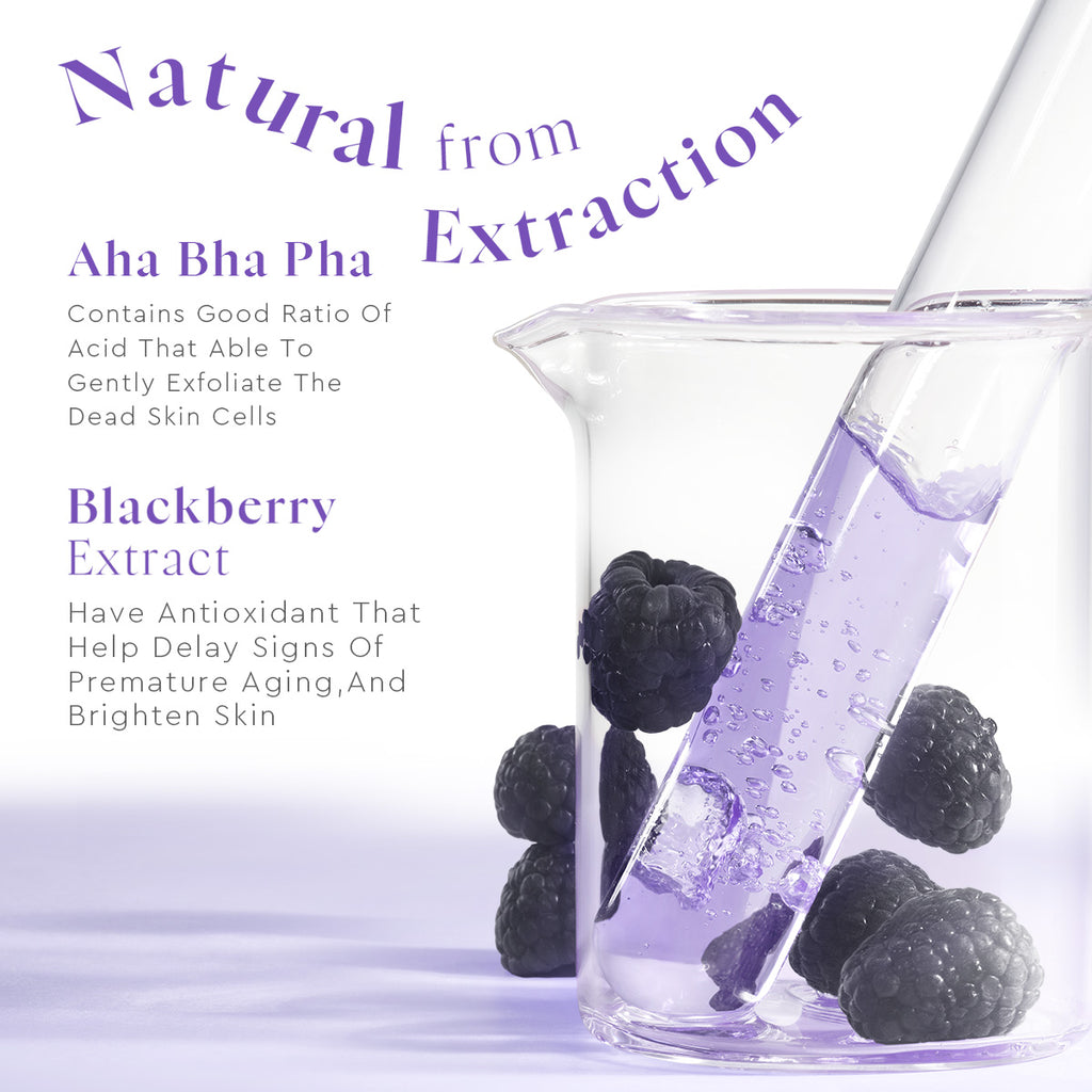 Glad2Glow Blackberry AHA BHA PHA Daily Exfoliating Toner