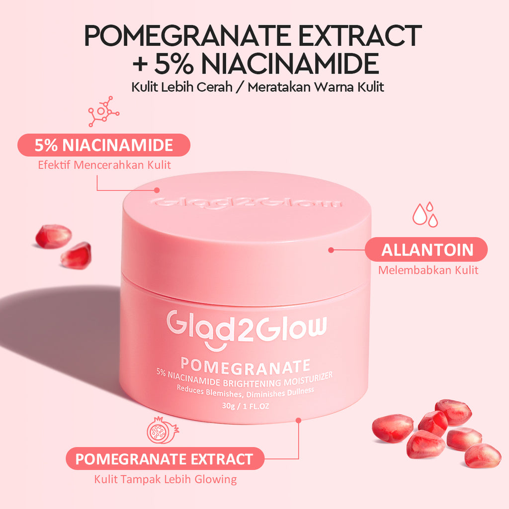 GLAD2GLOW Pomegranate 5% Niacinamide Brightening Moisturizer