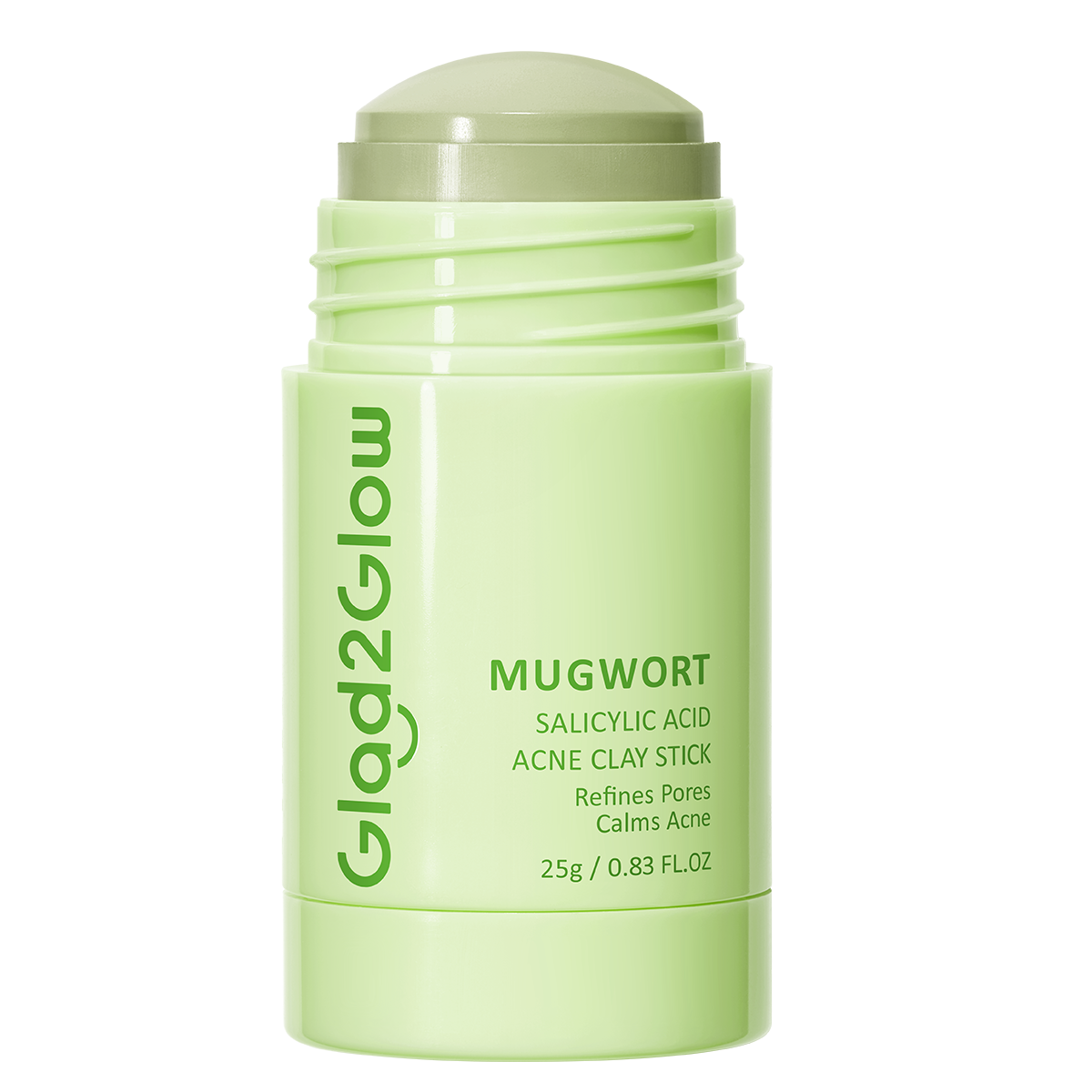 Glad2Glow Mugwort Clay Mask Masker Wajah Face Cleansing Green Mask Stick
