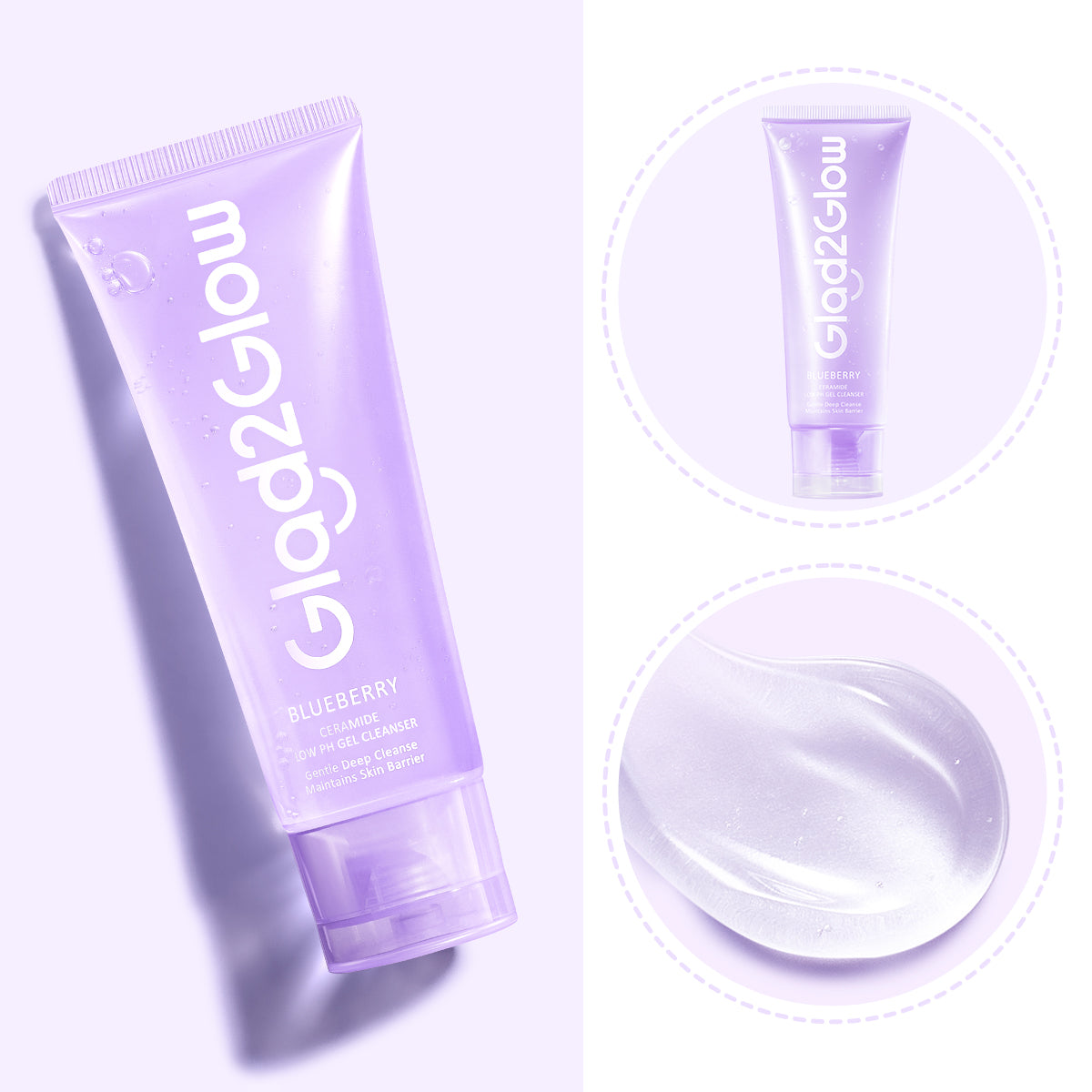 Glad2Glow Blueberry Ceramide Low PH Gel Cleanser Glad2glow glad2glow-blueberry-ceramide-low-ph-gel-cleanser-glad2glow
