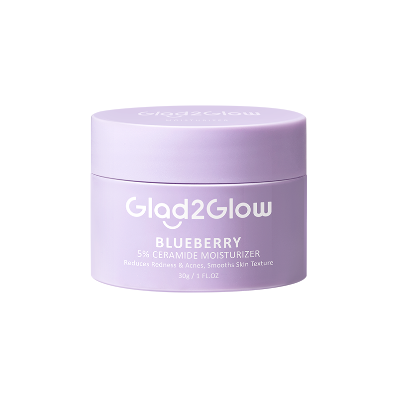 Glad2Glow 5% Blueberry Moisturizer Cream 5x Ceramide Skin Barrier Repair 30g | Pelembab Wajah Pemutih Wajah Facial Moisturizer Day Cream Night Cream Malam Skincare