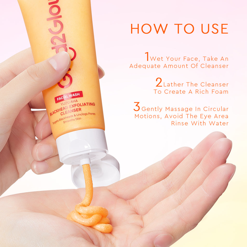 Glad2Glow YUZU AHA Blackhead Exfoliating Cleanser