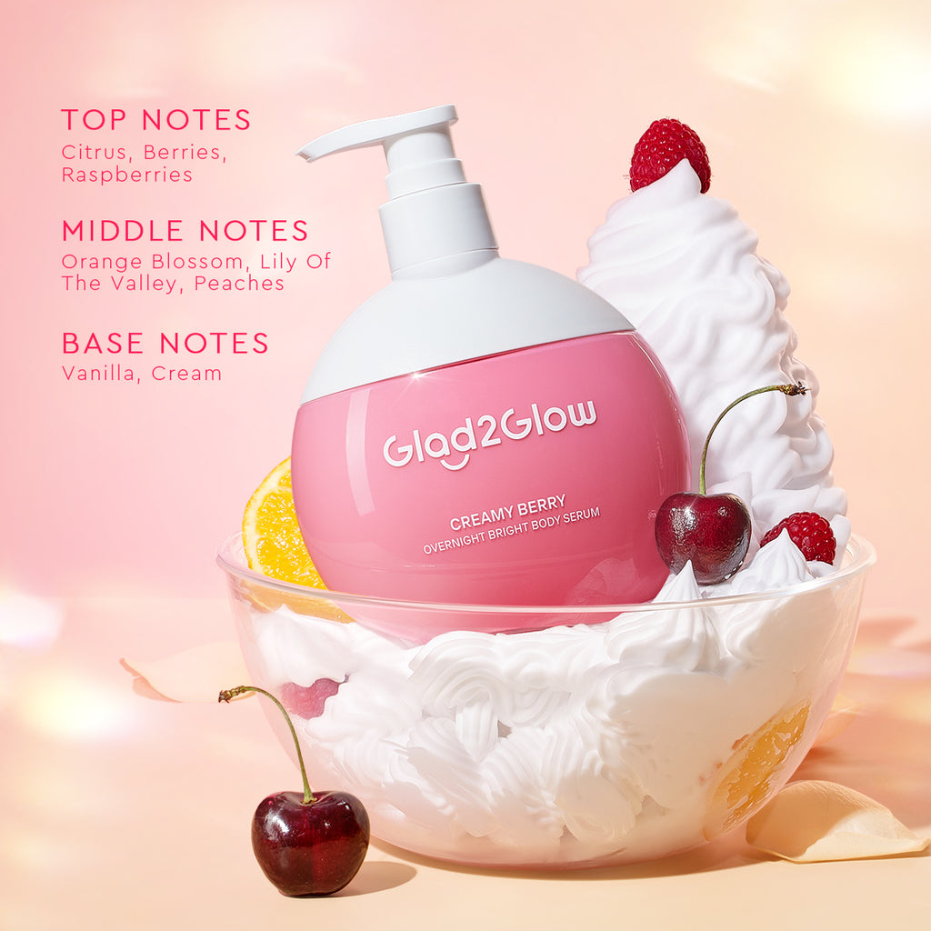 Glad2glow Creamy Berry Overnight Bright Body Serum