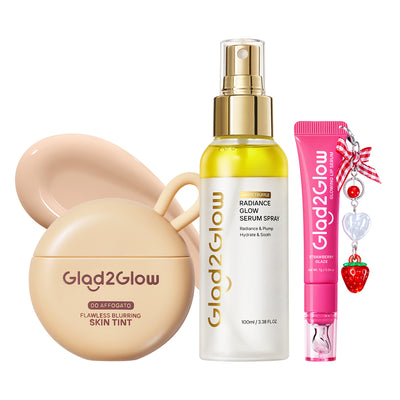 Flawless Blurring Skin Tint + Radiance Glow Serum Spray + Brightening Lip Serum