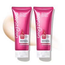 Two Glad2Glow Retinol Bright Body Serum tubes, 180 ml each